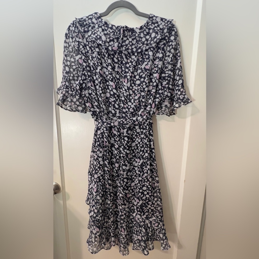 DKNY Black Floral Wrap Dress - Picture 2 of 4